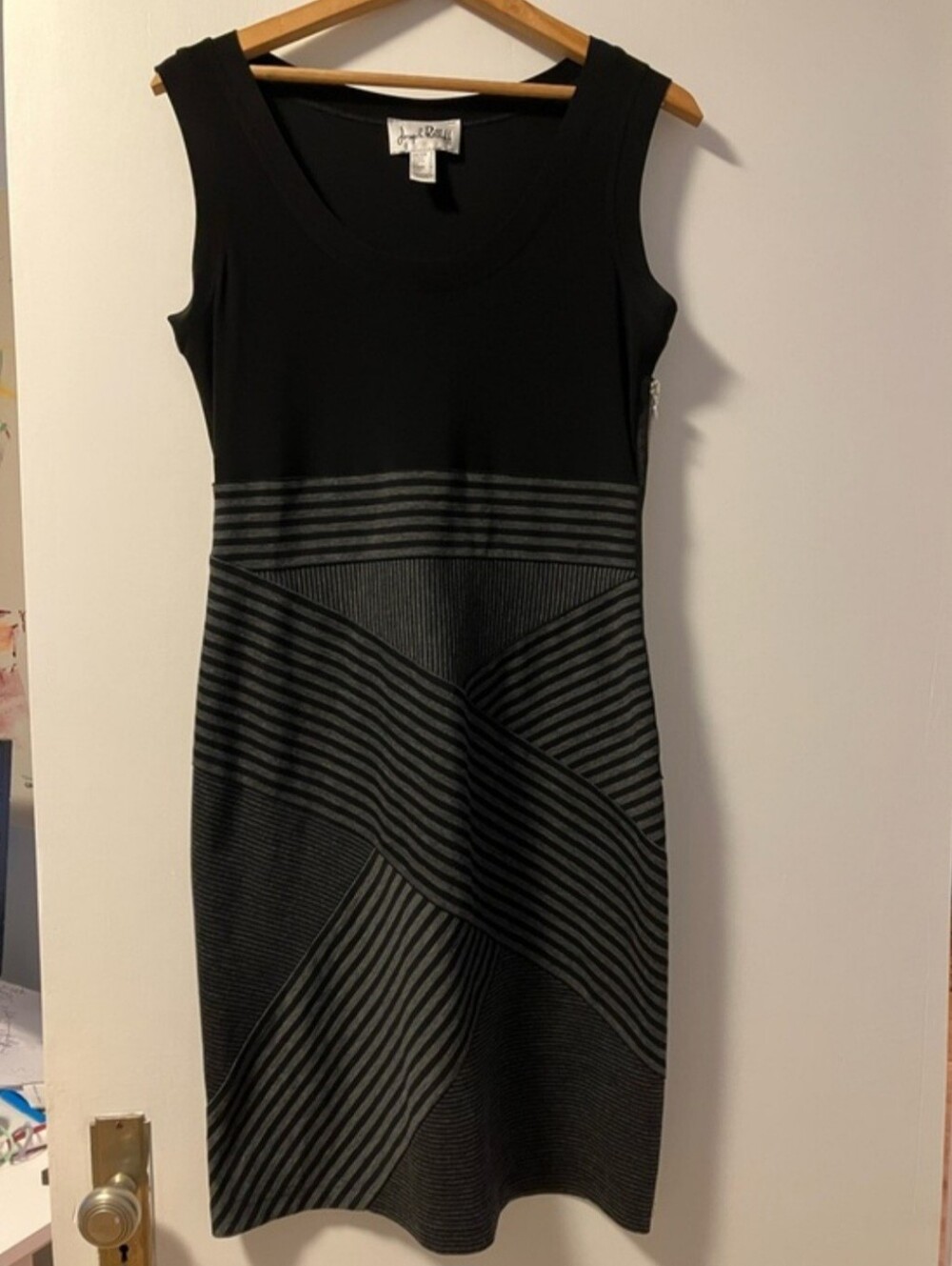 Joseph Ribkoff Midi Dress with Stripe Paneling, Size 8